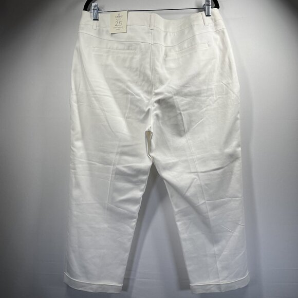 Chicos So Slimming White Pants Size 14 NWT Stretch Cuffed Zipper Button Pockets - Picture 5 of 9